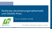 Fachkreis Versicherungsmathematik und GAUSS-Preis